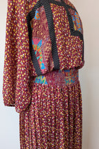 Vintage 80s Diane Freis Georgette Dress Size L