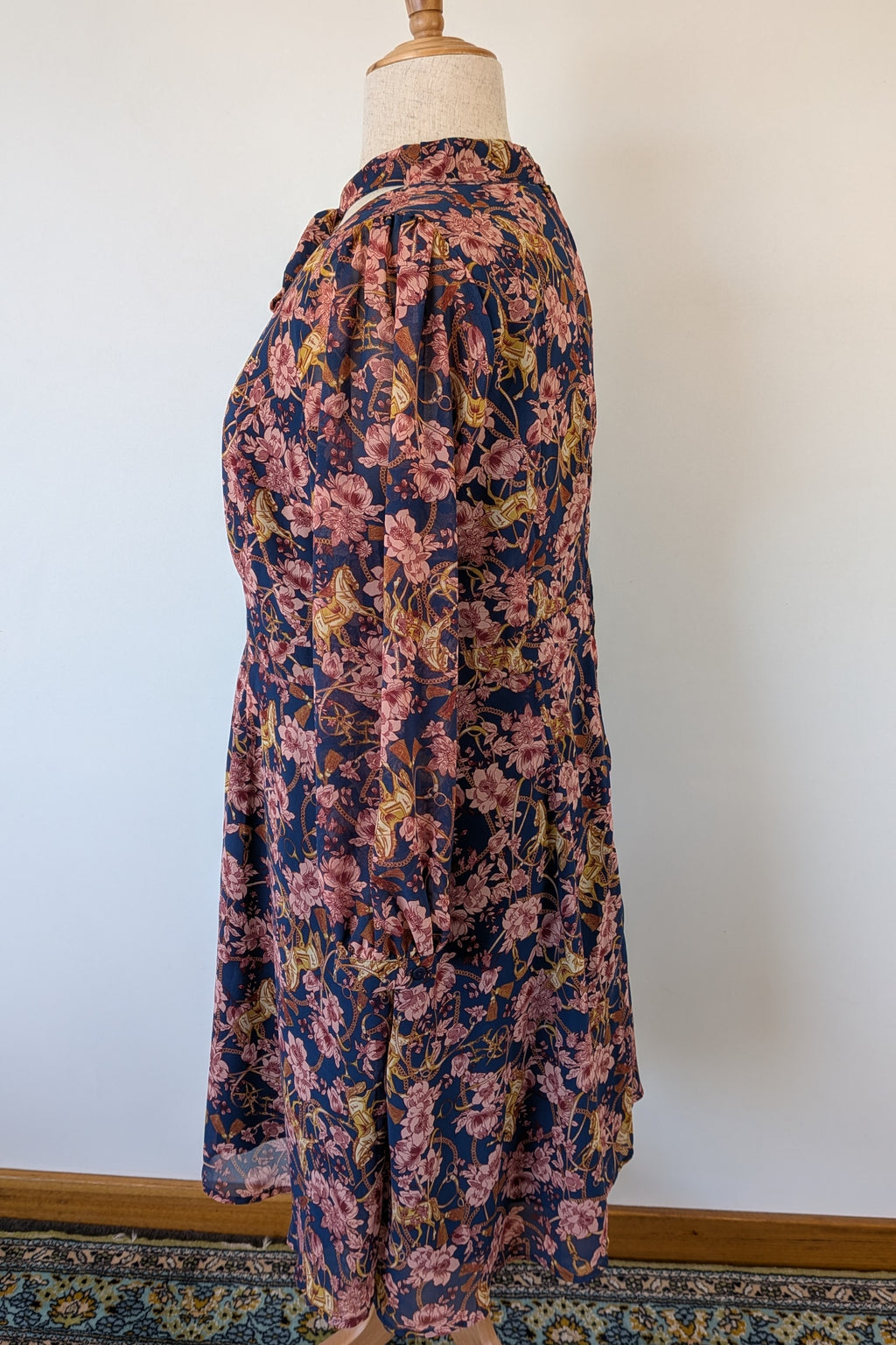 Modcloth Apogee of Elegance Floral & Horse Print Dress Size 22