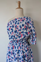Witchery Linen One Shoulder Watercolour Print Midi Dress with Cut Out Size 16