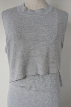 Ripe Maternity Silver Marle Layered Knit Nursing Dress Size M
