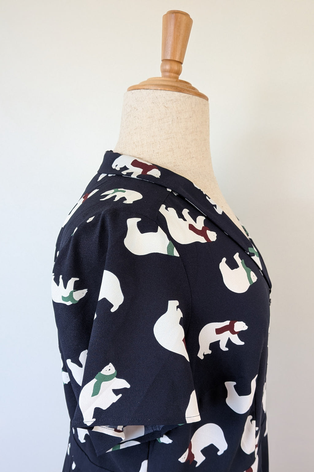 Modcloth Susan Bee Anthony Polar Bear Navy Fit & Flare Dress Size 20