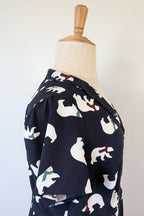 Modcloth Susan Bee Anthony Polar Bear Navy Fit & Flare Dress Size 20