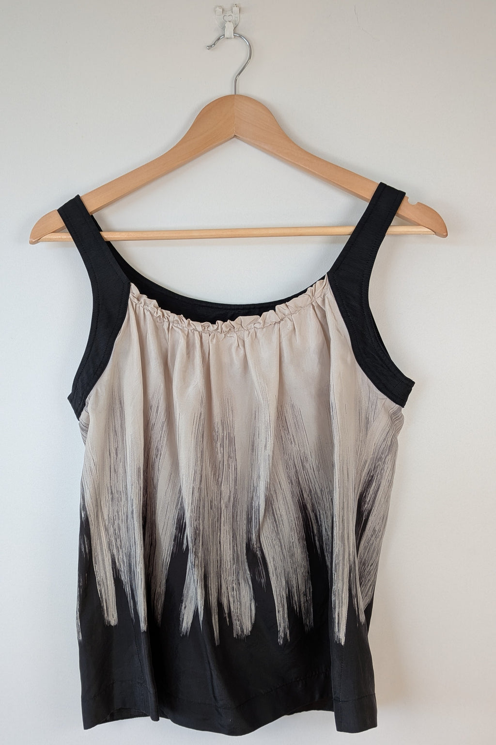 Jane Lamerton Petites Silk Abstract Monochrome Top Size 10