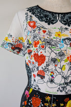 Piccione.Piccione Italian Designer Printed A-Line Dress Size 10/12