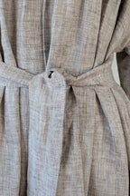 Stella Moda Linen Midi Dress in Grey in One Size