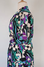 Vintage 80s Styled By Antonia Abstract Pattern Dress Size 16