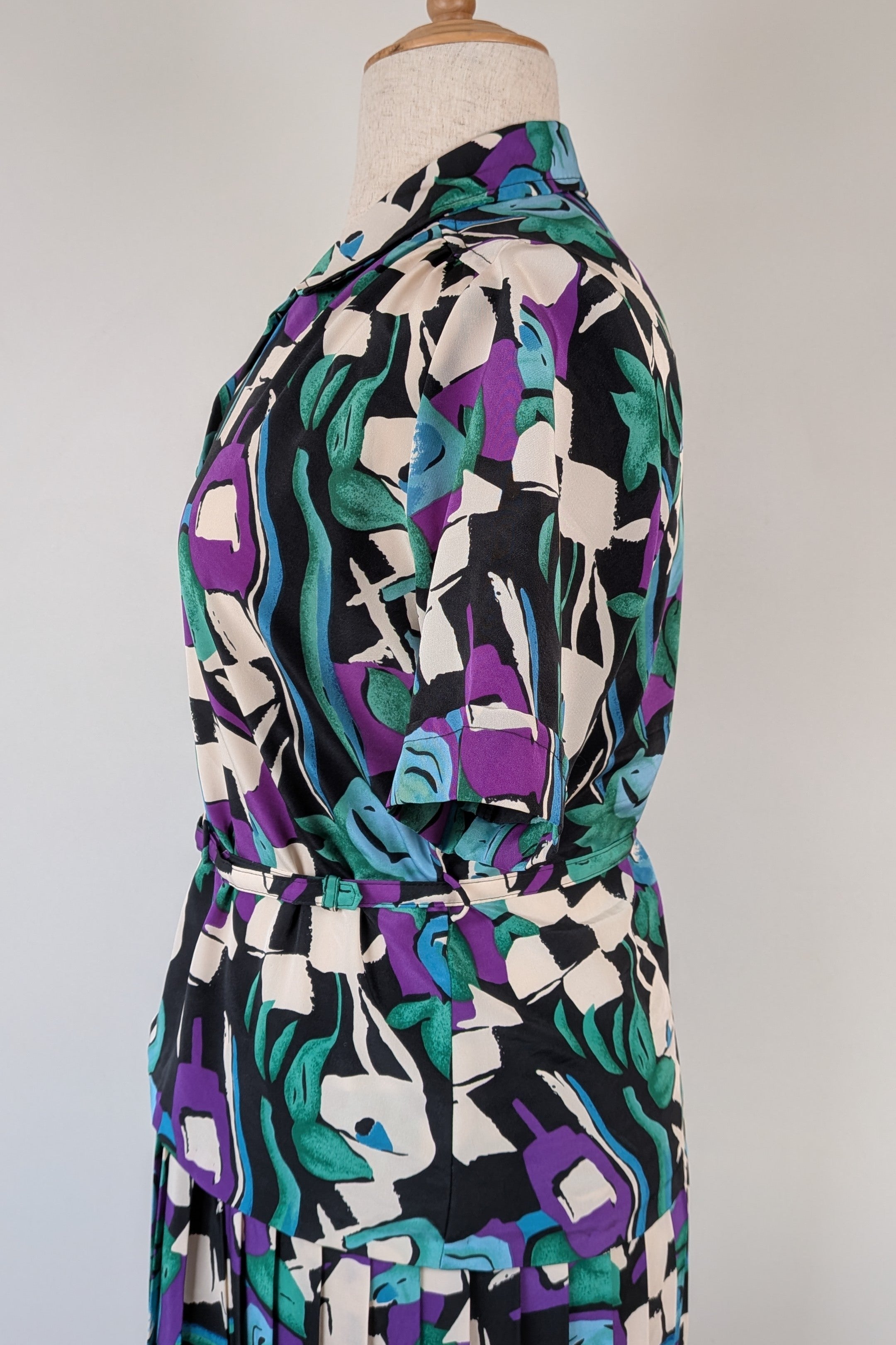Vintage 80s Styled By Antonia Abstract Pattern Dress Size 16