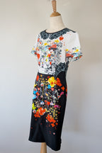 Piccione.Piccione Italian Designer Printed A-Line Dress Size 10/12