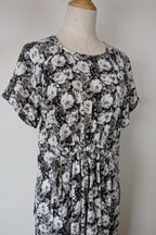 Veducci Linen Blend Floral Monochrome Dress Size 10