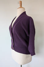 Vintage 80s Casaveen Pure New Wool Purple Cardigan (Made in Tasmania) Size 14