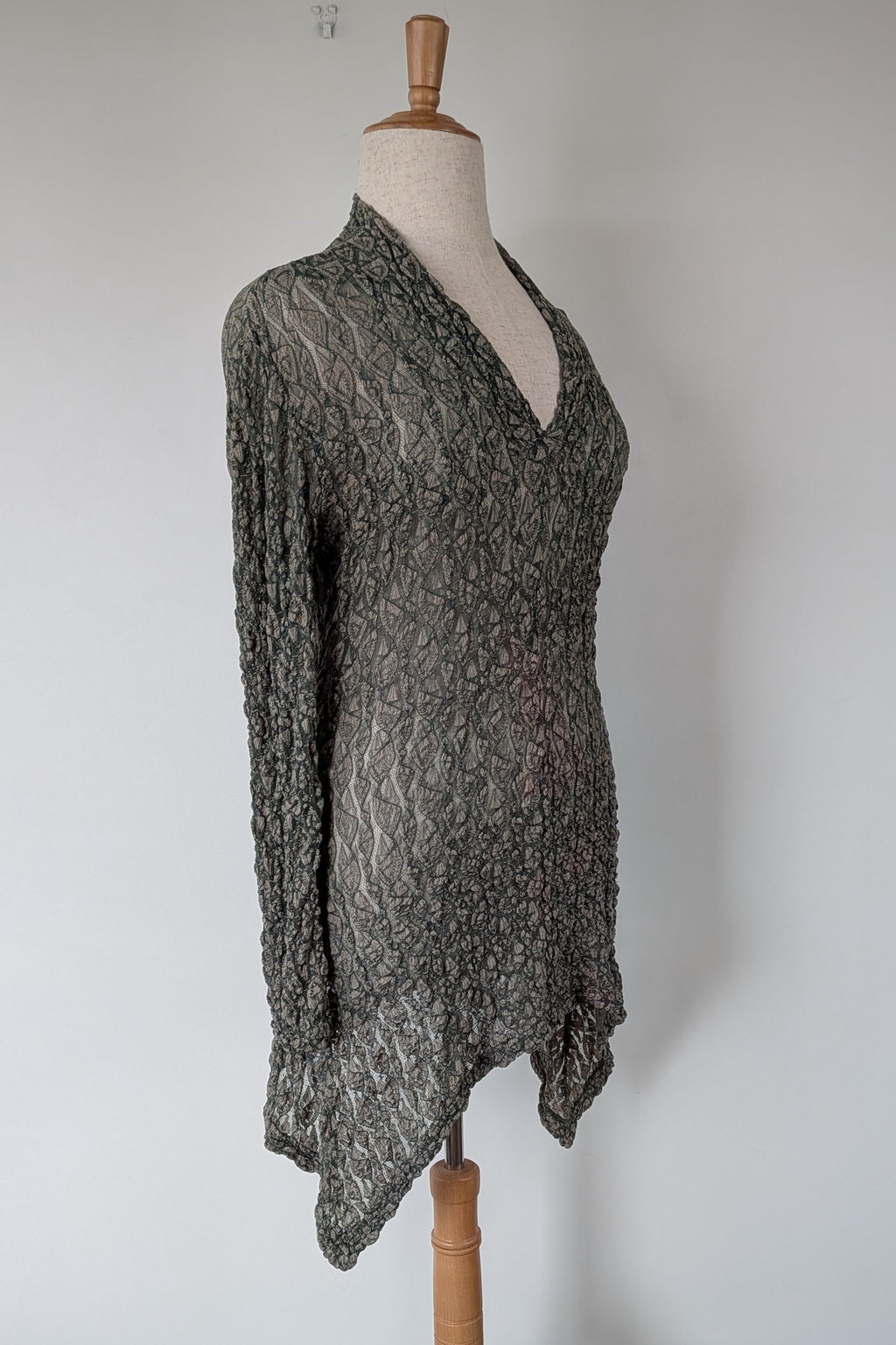 Vintage Y2K Envy Me Green Bouclé Weave Tunic One Size