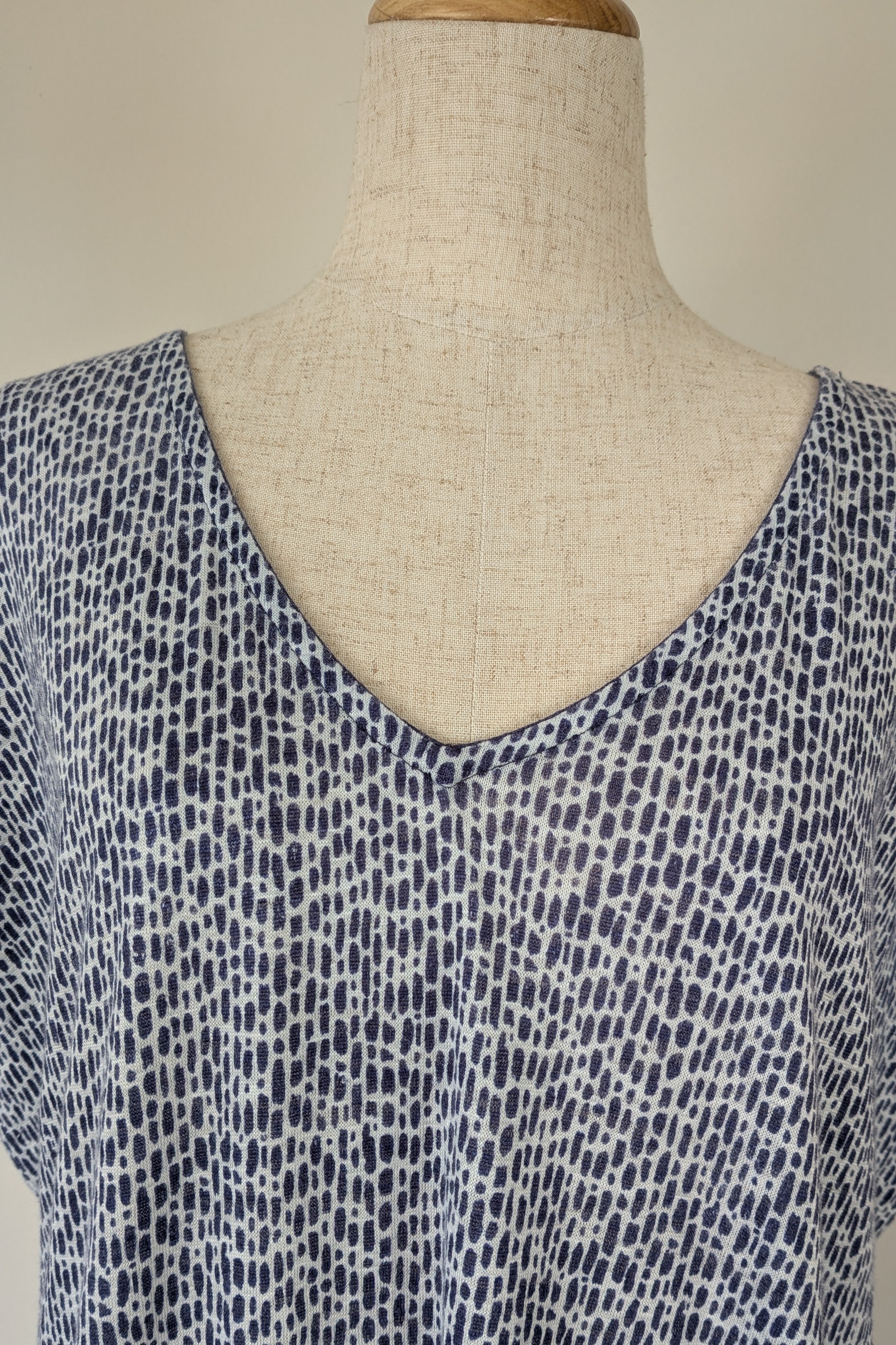 Sportscraft 100% Linen Blue & White Speckled Dress Size 8