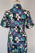 Vintage 80s Styled By Antonia Abstract Pattern Dress Size 16