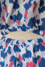 Witchery Linen One Shoulder Watercolour Print Midi Dress with Cut Out Size 16
