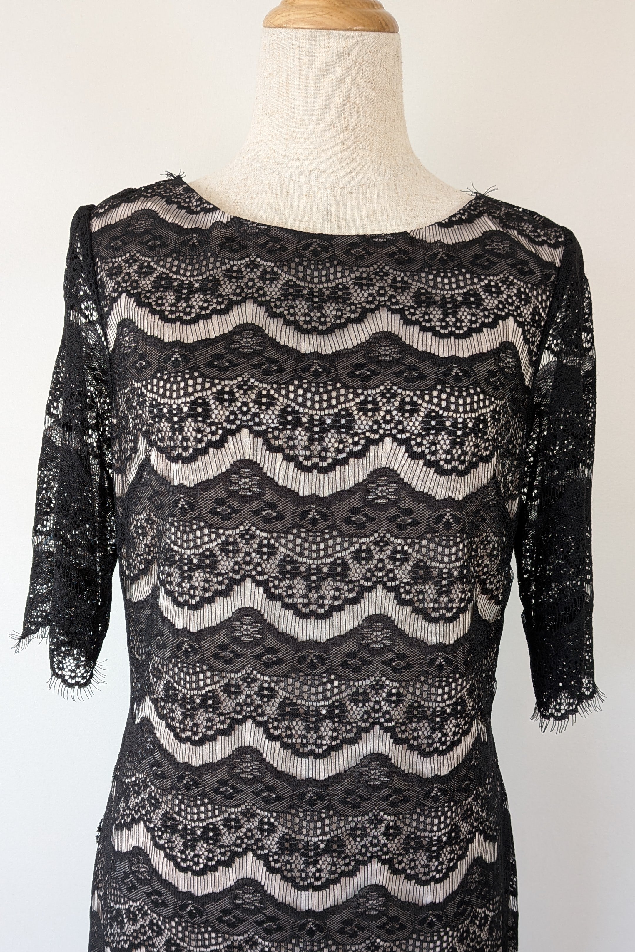 Bariano Black Lace Overlay Dress Size 14 Brand New With Tags RRP $159.95