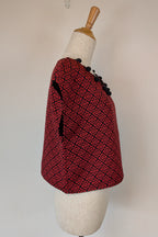 Revival Retro Red & Black Pom Pom Top Size 14
