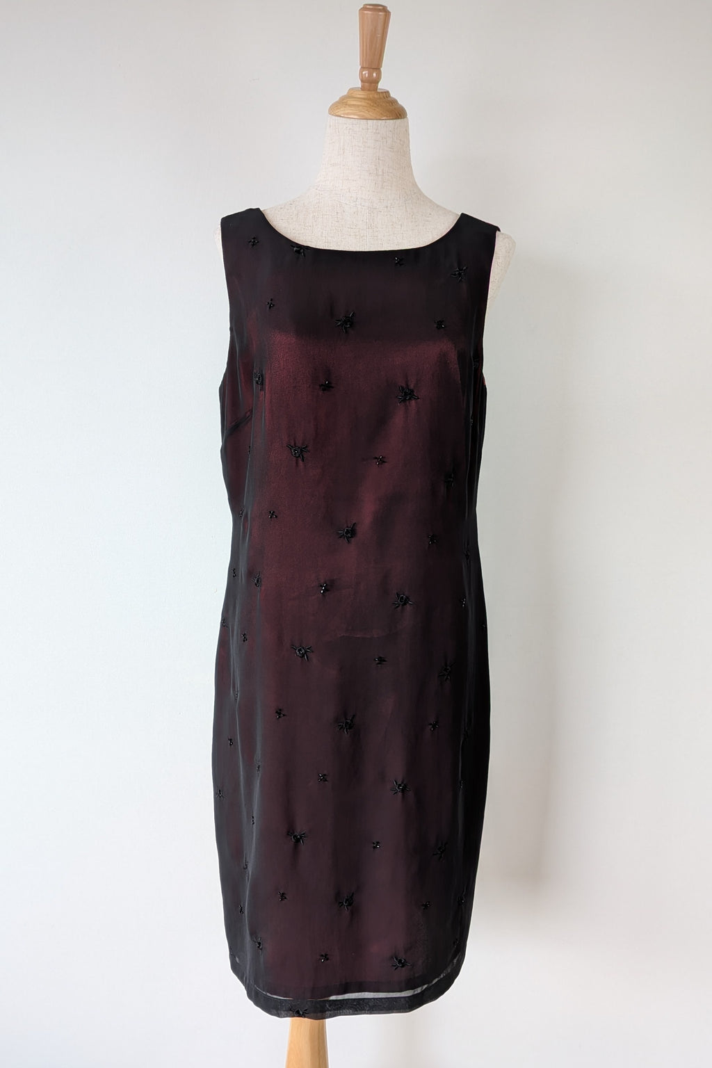 Vintage Y2K Suzanne Grae Red & Black Overlay Dress Size 12