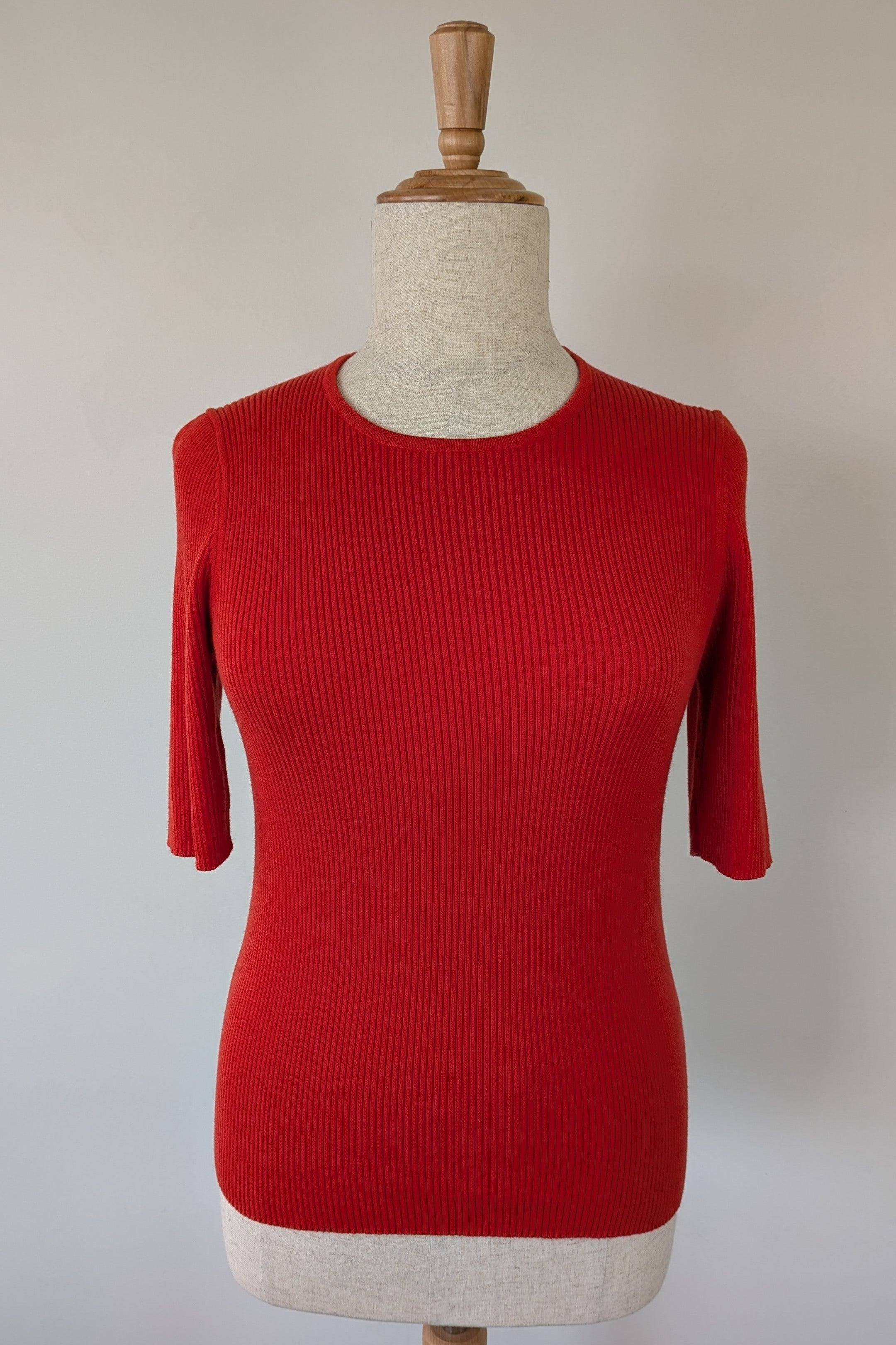 Boden Red Wool Cotton Knit Tee Size 16