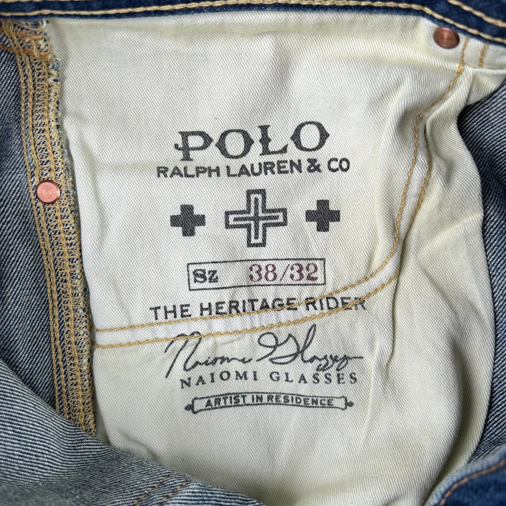 Polo Ralph Lauren x Naiomi Glasses Heritage Rider Jeans Size 38 Brand New With Tags RRP $399